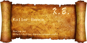 Koller Bence névjegykártya