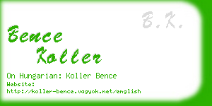 bence koller business card